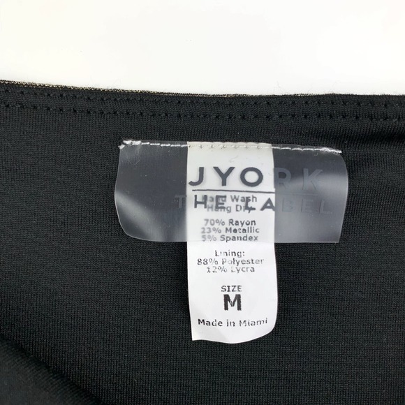 JYork The Label Ellie Bikini Bottom Gold Black Ties Reversible Women’s M - Picture 6 of 9